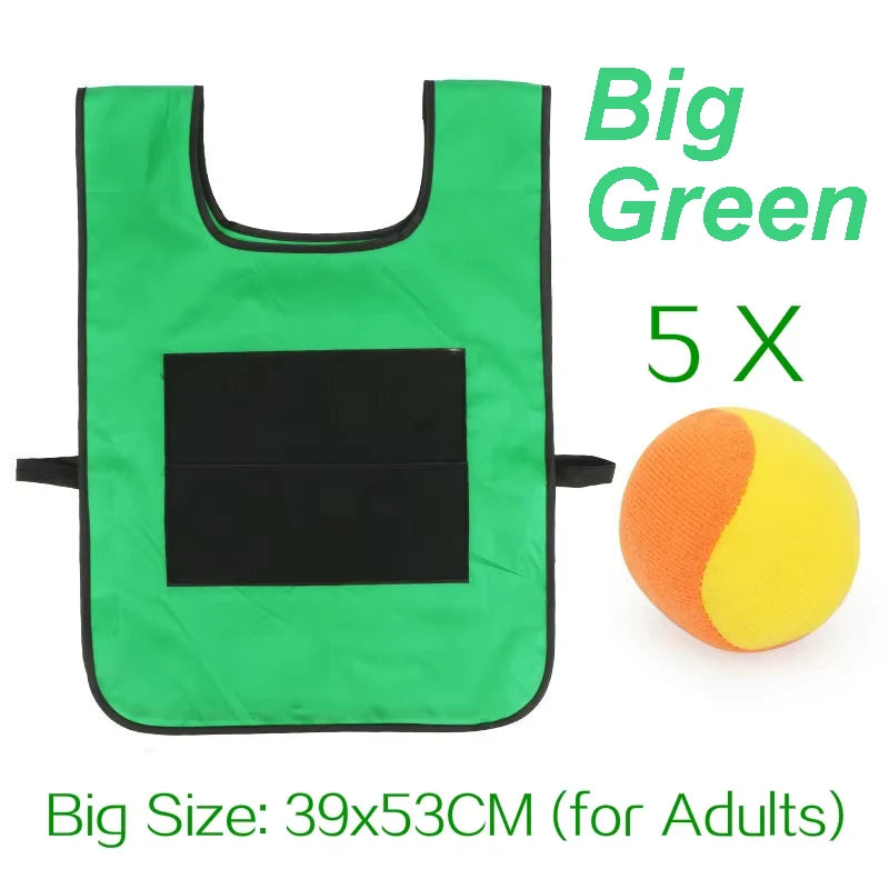 Sticky Dodge Ball Game Vest Outdoor Sports Toy Jersey Fabric Props Throw Catch Soft Fleece Balls Safe for Kids Teens Adults Quick Pick Grocers